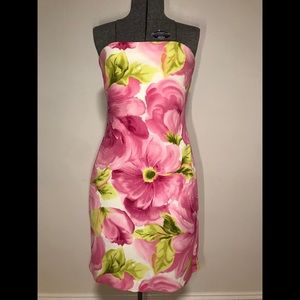 Cache floral print strapless dress